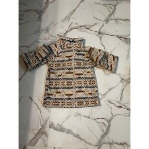 Columbia Fleece Jacket Girls M 10/12 Geometric Print Full Zip Warm Outerwear